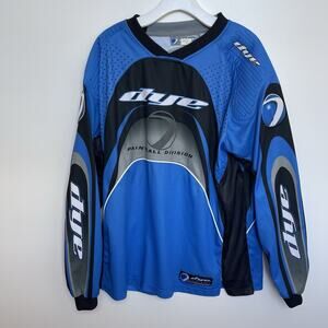 Vintage Dye Paintball Jersey Size XL Blue Black Long Sleeve Padded With Logo